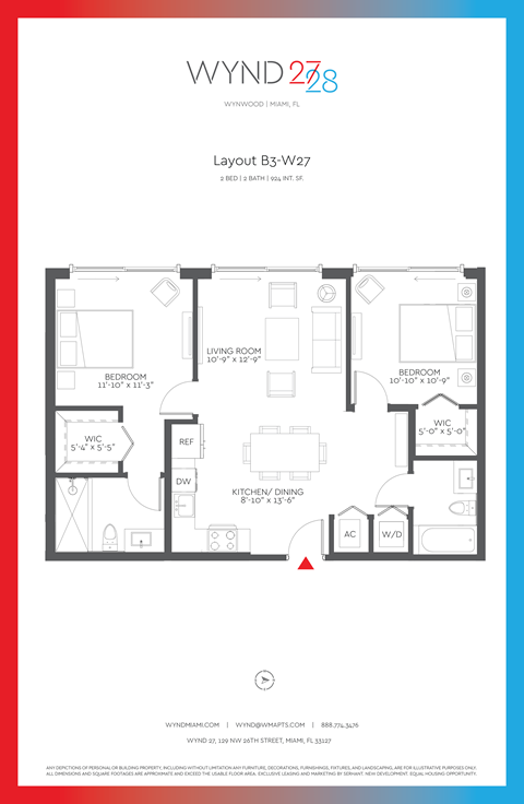 W27 - 2BR 2BA_924 SF at WYND 27 & WYND 28, Miami, FL, Florida